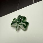 Green Ceramic Three Leaf Clover Shamrock Brooch Pin St Patrick’s Photo 6