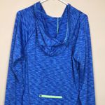 Tangerine  Women’s Athletic Athleisure Blue Neon Green Thumbholes Hood Sweatshirt Photo 5