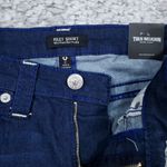 True Religion Riley Big T Raw Hem Mid Rise Bermuda Jean Shorts Dark Wash Size 27 Photo 8