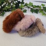 Set of 3 Fuzzy Puppy Dog Hair Ties Pink Photo 1