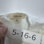 Gilli Blouse Womens Small Sheer Puff Short Sleeve Top Rayon Nylon OT6007 White Photo 2