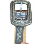 Brighton Belt Womens Medium Brown Croc Embossed Leather Silver Buckle B6208 Photo 4