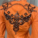 ROAR Signature Embroidered Rhinestone Pearl Snap Shirt Western Biker Sz Large Photo 4