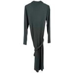 Soma  Size Large Long Sleeve High Neck Midi Maxi Dress Gray Built in Bra w Belt Photo 1