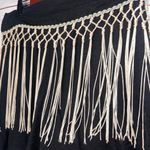 High Waisted Gauze Black Fringe Shorts | Women’s Large Photo 1