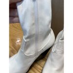 Stella McCartney Riding Boot Women's 9.5 White Leather Mid-Calf Square Toe S51 Photo 4