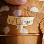 ByTiMo Women's Light Brown White Polka Dot Tie Waist Ruched Dress Size Medium Photo 7