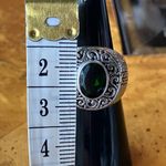 Natural Chrome Diopside Sterling Silver Hammered Ring Size 6 Photo 6