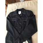 Bahari Group Womens Black Solid Polyester Buttons Front Long Overcoat Si… Size 10 Photo 5