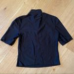 Callipygian Opening Ceremony Scuba Half Zip Short Sleeve Top in Black Size XS Photo 4