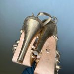 Vince Camino VC Signature Metallic Gold Strappy Heels Toe Ankle Strap Sz 8 / 38 Photo 7