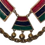 Rare Accessocraft Egyptian Style Poured Glass Statement Necklace Red Photo 11