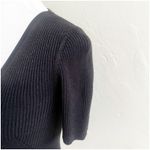 Moth By Anthropologie Short Sleeve Ribbed Sweater Black Size XS Goth Minimalist Photo 2
