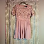 Lulu's | Angel in Disguise Lace Skater Dress, Dusty Lavender, Size S Purple Photo 4