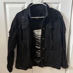 SheIn Black Ripped Jean Jacket Photo 0