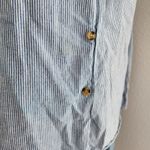 American Vintage Vintage Casey & Max Christmas Themed Button Down Shirt Long Sleeve Blue White M Photo 2