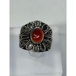 Carnelian Thick Band Sterling Silver Ring Size 9 Photo 1