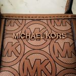 Michael Kors  Jodie Luggage Brown Tan Logo Print Small Tote Bag Photo 2