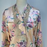 Victoria's Secret Long Printed Floral Pastel Pink Robe Vintage Gold Label Photo 5
