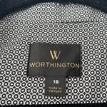 Worthington  Black‎ and White Geometric Polka Dot Open Front Blazer Size 18 Photo 1