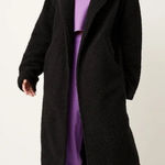 PINK - Victoria's Secret Chloe X Halle  Coat Size S Black Sherpa Oversized Long Cozy Photo 0