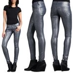 Mother The Looker Jeans sz 25 Stone Blue Glimmer Shimmer Jegging Low Rise Skinny Photo 1