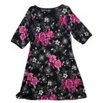 Studio 1940  L Dress Black Pink Floral Polyester Stretch Cottagecore Romantic Photo 2