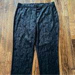 Susan Graver black spandex faux suede animal print leggings, medium Photo 4
