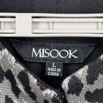 Misook Cardigan Leopard Print Large Black Silver Animal Print Career Chic Party Photo 5