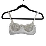 Gooseberry Intimates Venice Demi Balconette Bra White Lace Swiss Dot Small Photo 5