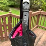 Stone Mountain 100% GENUINE LEATHER embossed Hobo Black ADJ Shoulder Handbag Photo 2