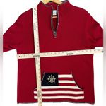 Villager Sport Women’s Fisherman Nautical Americana Quarter Zip Flag Sweater M Photo 5