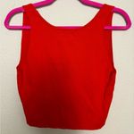 NWT LITA by Ciara Fiery Red Ribbed Organic Cotton Knit Square Neck Crop Tank XL Photo 5