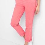 Gap New Girlfriend Twill Stripe Chino Pants Pink Straight Leg Relaxed Fit Size 2 Photo 1