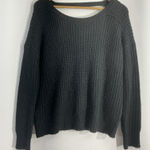 EXPRESS Womans  Sweater Black Medium Dippedmv Neck Back Long Sleeve Photo 0