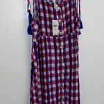 Anthropologie NWT $110  Purple Motif Checked Knee Length Dress XS Photo 4