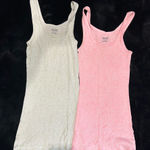 Mossimo Ribbed Tank Top Set Small Light Green & Pink Sleeveless Cotton Blend Photo 0