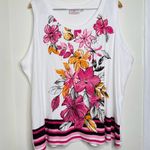 Quacker Factory 2 Piece Set Floral Tank & Cardigan Women’s Plus Size 3X White Photo 5