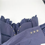 Sundance  Caroline Ruffle Military Velvet Blazer Size Large Navy Photo 5