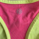 Athleta  Racerback Workout Tank Top S Neon Yellow Pink Sleeveless Athletic Gym Photo 4