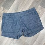 The Limited  Chambray Easy Short Cuffed Hem Low Rise Chino Shorts Blue 2‎ Photo 2