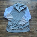 Nike Womens Dry Mock Neck 1/2 Zip Long Sleeve Sweatshirt White Gray Tan Sz Large Photo 0