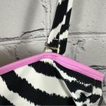 California Waves Juniors’ Printed Asymmetric Bikini Top Black Pink Lime L NWT Photo 10