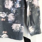Chaser New Floral Print Half Zip Sweatshirt Cozy Knit Pullover Grey Photo 9