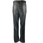 ZARA Women's Black Split Faux Leather Vegan High Waisted Trousers Pants Size 6 Photo 2