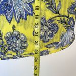Loft Neon Yellow & Blue Floral Print Ruffle Sleeve Tank Top Photo 7