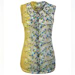 CAbi Offsides Floral Print Sheer Sleeveless feminine Blouse, style #5221. Xs Photo 1