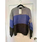 Urban Outfitters Outfitters Lumiere Blue/Gray Crew Neck Colorblock Sweater size M NWT Photo 2