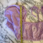 Free People NWT Lotus Crop Top Lilac Purple Embroidered White XS Photo 3