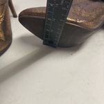 Wet Seal  Women’s Metallic Gold Bow Heel Ankle Booties Size 7.5 Photo 7